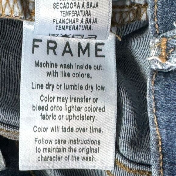 Frame Denim Le High Skinny Sulham Wash Triangle Raw Hem Jeans Sz 23 - Picture 6 of 12